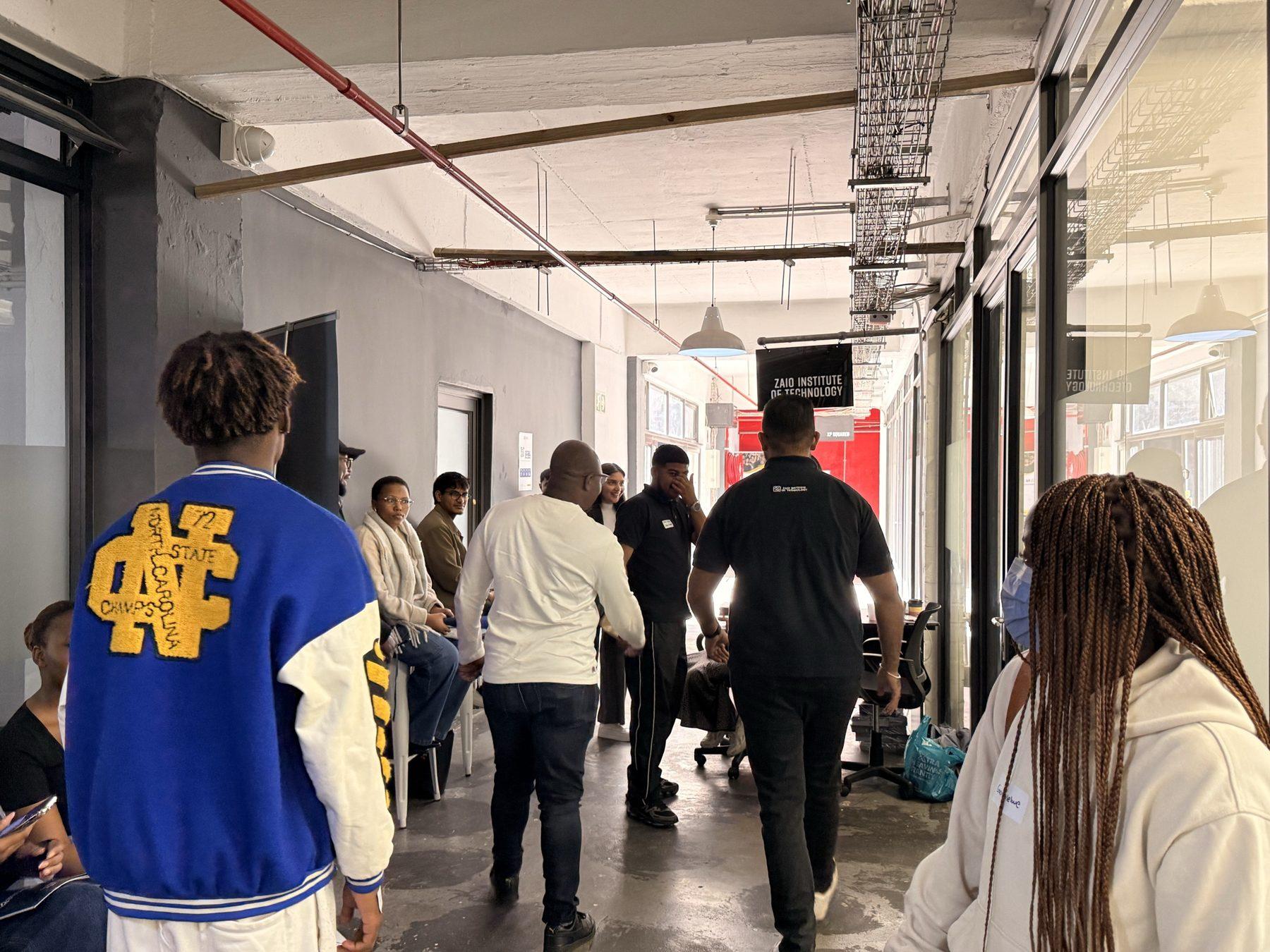 Visitors in the corridor of the Cape Town Innovation Hub during Open Day